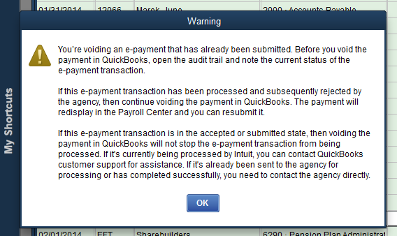 Semi-Useless Warning From Quickbooks