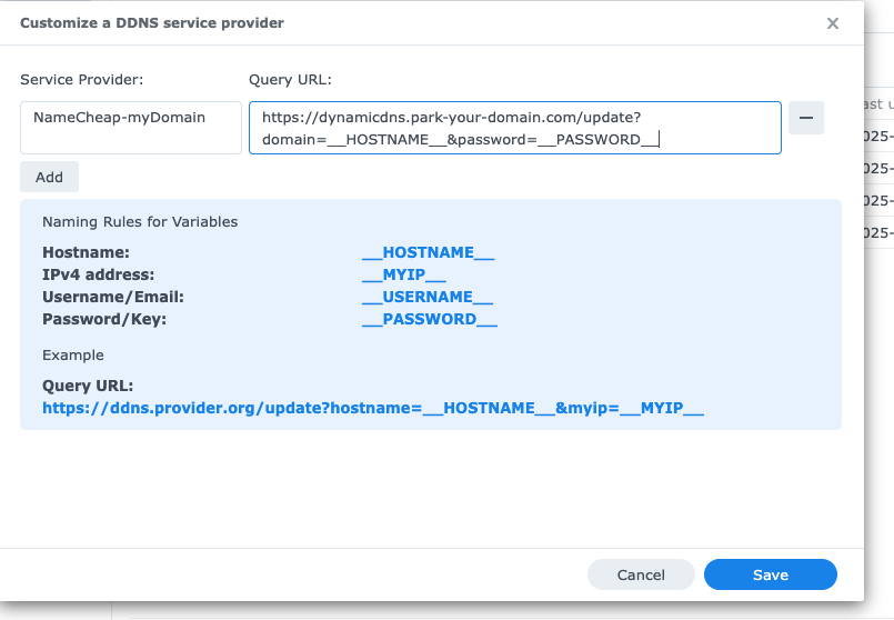 Add custom provider info